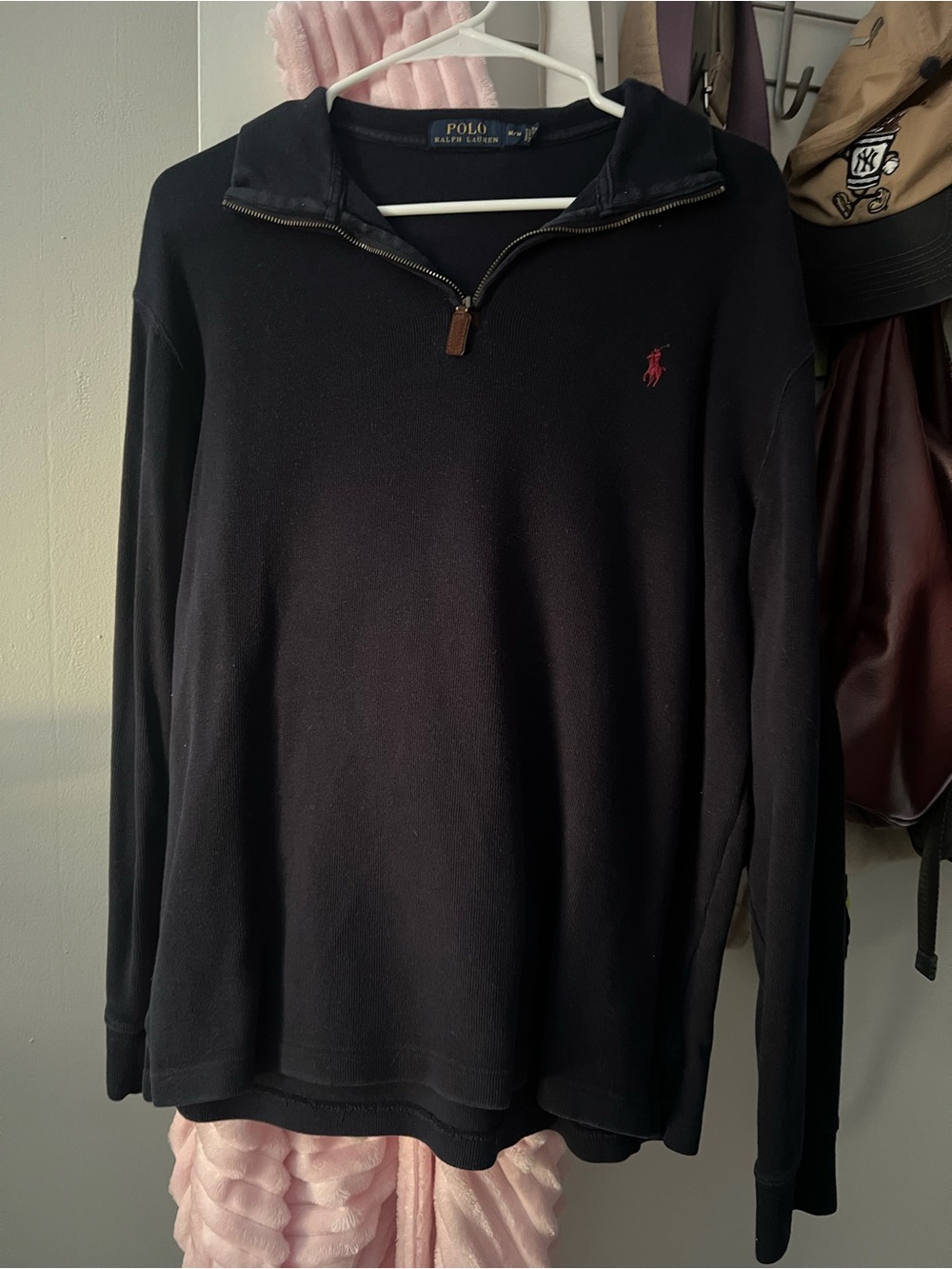 Polo by Ralph Lauren Men’s Navy Quarter-Zip Sweater